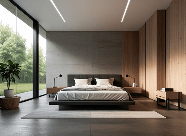 Фото натяжних стель зі світловими лініями