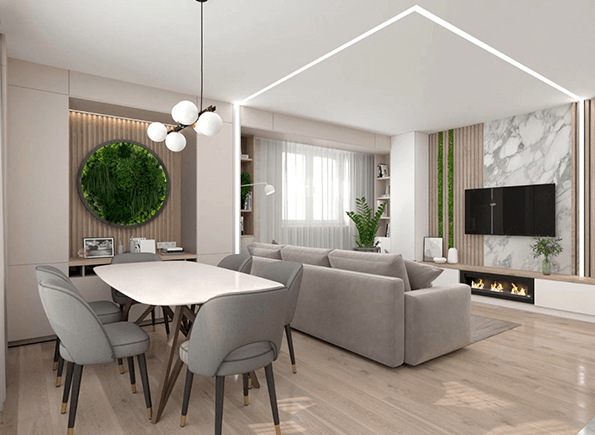 Натяжні стелі зі світловими лініями