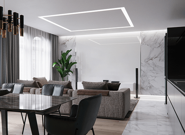 Світлові лінії у вітальні