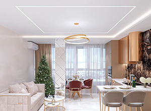 Стеля зі світловими лініями