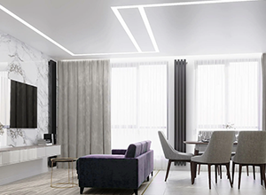 Натяжні стелі світлові лінії